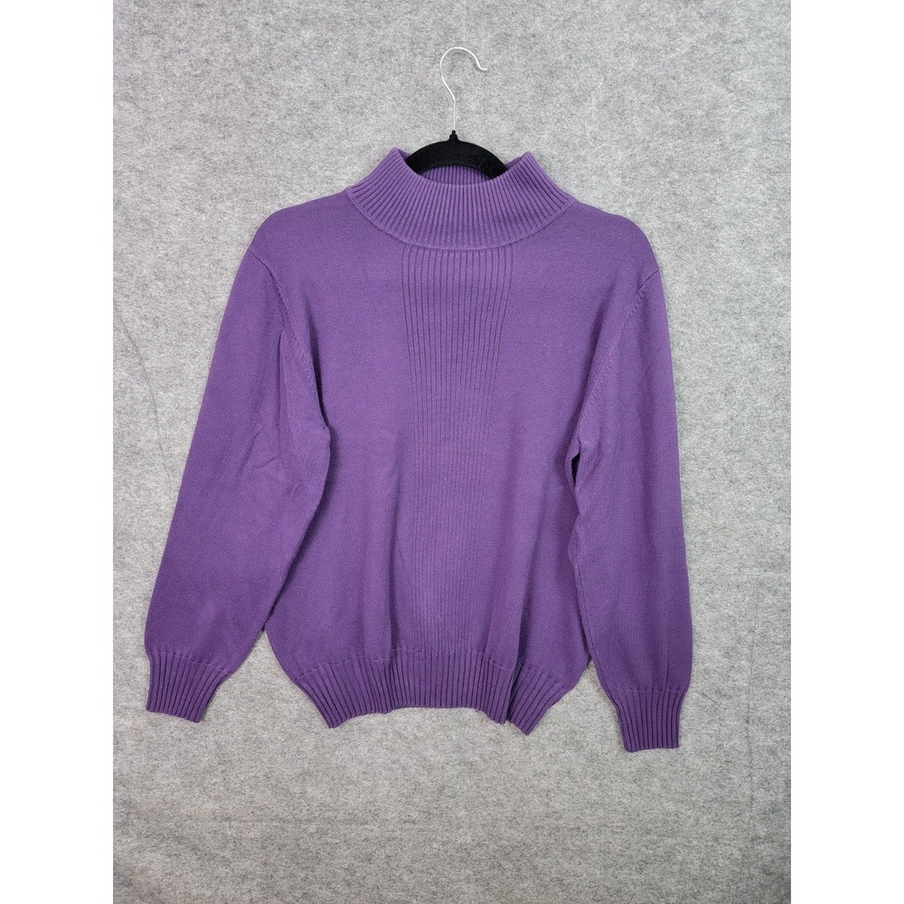 Unbranded Vintage 90s Style Purple Turtleneck Sweater Women Large Pullover